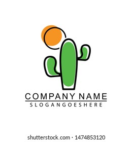 Creative Business Card and Logo template Cactus Vector Illustration
