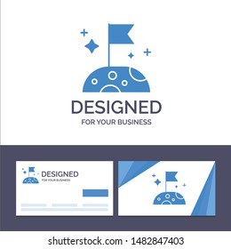 Creative Business Card and Logo template Moon, Slow, Space Vector Illustration