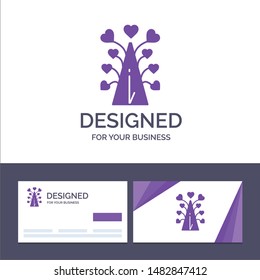 Creative Business Card and Logo template Love, Tree, Heart, Valentine, ValentineÃ¢â‚¬â„¢s Day,  Vector Illustration