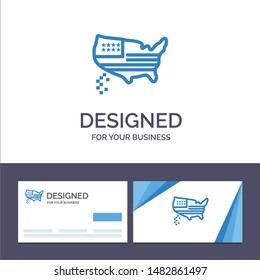 Creative Business Card and Logo template American, Map, Thanksgiving, Usa Vector Illustration