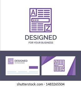 Creative Business Card and Logo template Browser, Web, Code, Internet Vector Illustration