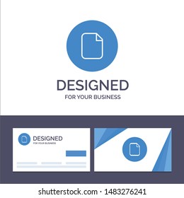 Creative Business Card and Logo template Document, File, Basic, Ui Vector Illustration