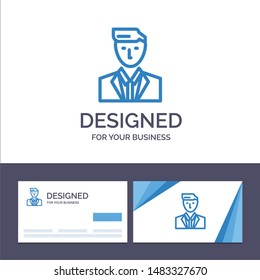 Creative Business Card and Logo template Boss, Ceo, Head, Leader, Mr Vector Illustration
