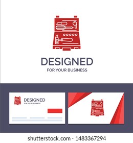 Creative Business Card and Logo template Tools, Building, Construction, Repair, Box Vector Illustration