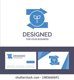 Creative Business Card and Logo template Arrow, Left, Right, Green Eco Vector Illustration