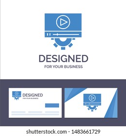 Creative Business Card and Logo template Video, Play, Setting, Design Vector Illustration