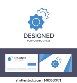 Creative Business Card and Logo template Gear, Gears, Setting Vector Illustration