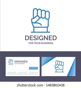 Creative Business Card and Logo template Freedom, Hand, Human, Power, Strength Vector Illustration