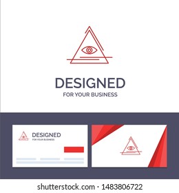 Creative Business Card and Logo template Eye, Illuminati, Pyramid, Triangle Vector Illustration