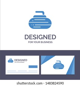Creative Business Card and Logo template Bowls, Curling, Equipment, Sport Vector Illustration