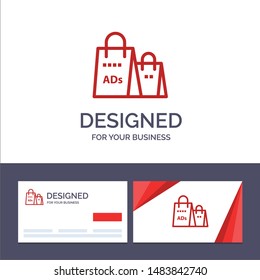 Creative Business Card and Logo template Advertising, Bag, Purse, Shopping Ad, Shopping Vector Illustration