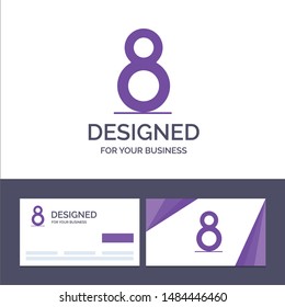 Creative Business Card and Logo template Eight, 8th, 8,  Vector Illustration. Vector Icon Template background