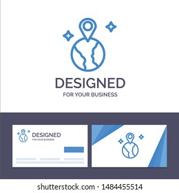 Creative Business Card and Logo template World, Map, Location Vector Illustration. Vector Icon Template background