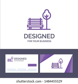 Creative Business Card and Logo template Bench, Chair, Park, Hotel Vector Illustration. Vector Icon Template background