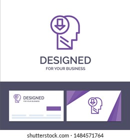 Creative Business Card and Logo template Arrow, Head, Human, Knowledge, Down Vector Illustration. Vector Icon Template background