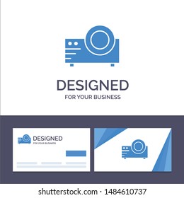 Creative Business Card and Logo template Projector, Film, Movie, Multi Media Vector Illustration. Vector Icon Template background
