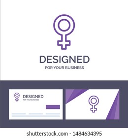 Creative Business Card and Logo template Female, Symbol, Gender Vector Illustration. Vector Icon Template background