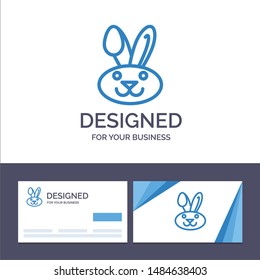 Creative Business Card and Logo template Bunny, Easter, Rabbit Vector Illustration. Vector Icon Template background