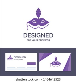 Creative Business Card and Logo template Mask, Costume, Venetian, Madrigals Vector Illustration. Vector Icon Template background