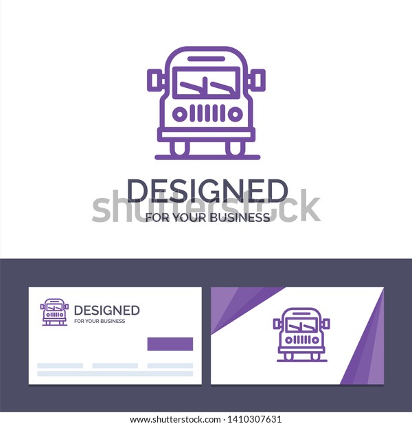 Creative Business Card and Logo\
template Truck, Van, Vehicle, Education Vector\
Illustration