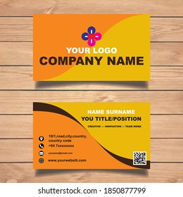 creative business card and name card,horizontal simple clean template vector design, layout in rectangle size.