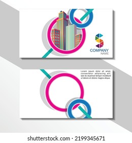 Creative business card and name card, horizontal simple clean pattern vector design, rectangle size layout.
