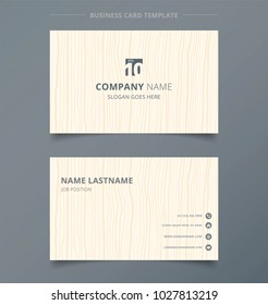 Creative business card and name card light brown wood pattern background template concept and commercial design. vector graphic illustration