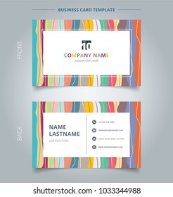 Creative business card and name card template colorful pastels vertical striped background. Abstract concept and commercial design. vector graphic illustration
