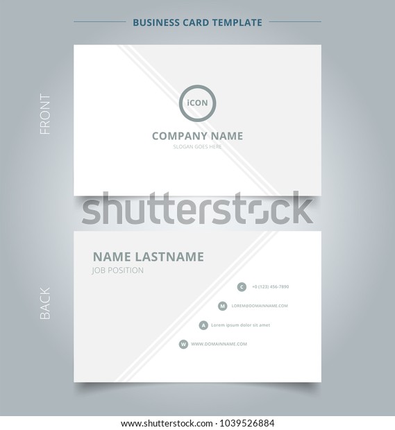 Creative business card and name card template gray and white with lines