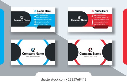 Creative business card print template with company logo. Vector illustration. Creative Business Card Template 
