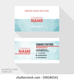 Creative Business Card Print Template. Flat Design Vector Illustration. Stationery Design
