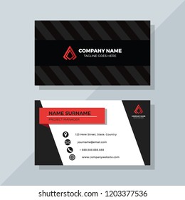 Creative Business Card with Red Details