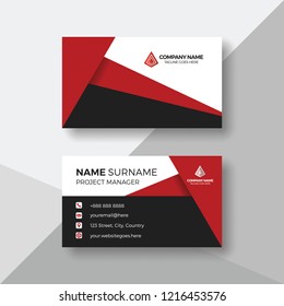 Creative business card with red details