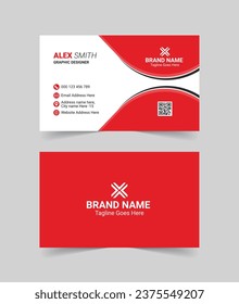 Creative business card, red shape business card for corporate identity , name card , visiting card	