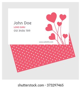 Creative Business card set Valentine's Day Typography colorful heart vector illustration