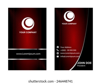 Creative business card set or visiting card set vertical design 