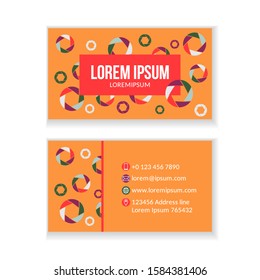 Creative business card temolate with diaphragm for a photographer in flat style. Vector illustration.