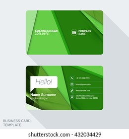 Creative Business Card Template with Abstract Background. Vector Illustration. Stationery Design