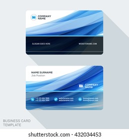 Creative Business Card Template with Abstract Background. Vector Illustration. Stationery Design
