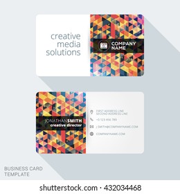 Creative Business Card Template with Abstract Background. Vector Illustration. Stationery Design