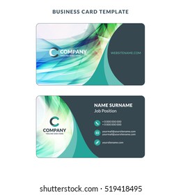 Creative Business Card Template with Abstract Background. Vector Illustration. Stationery Design