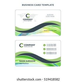 Creative Business Card Template with Abstract Background. Vector Illustration. Stationery Design