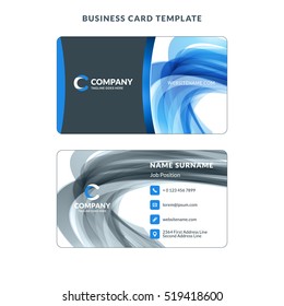 Creative Business Card Template with Abstract Background. Vector Illustration. Stationery Design