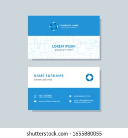 Creative business card template blue colors. Flat design, modern cover abstract background