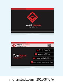 Creative business card template design. With inspiration from the abstract.Contact card for Your company. Two-sided. Vector Design illustration. Flat design.