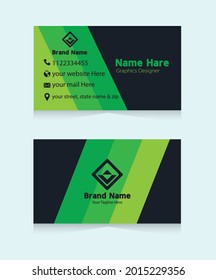 Creative business card template design. 
With inspiration from the abstract.
Contact card for Your company. Two sided. 
Vector illustration. Flat design