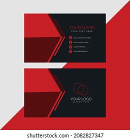 creative business card template design with red and black color