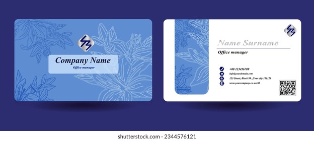 Creative Business Card Template Design, Name Karte, Luxus hellblau und silbernem Stil.