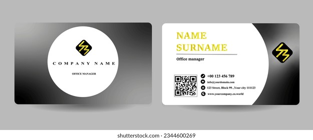Vorlagendesign der Creative Business Card, Namenskartenvorlage, Klassischer Klassiker in Schwarz-Weiß 