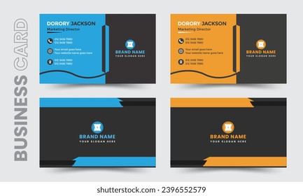 Creative business card template design two color variation